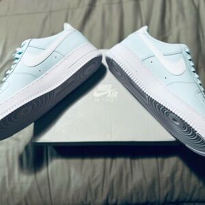 Nike Air Force 1 Sneakers - Glacier Blue and White